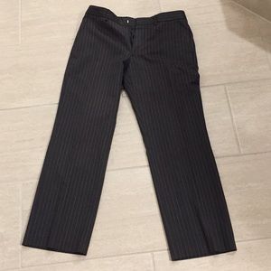 Dark Gray Pinstriped Dress Pants